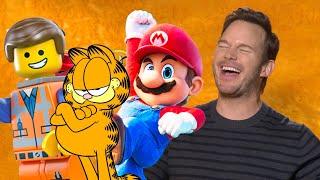 Chris Pratt Performs Garfield, Mario and LEGO Emmet Voices ALL AT ONCE During Hilarious Interview!