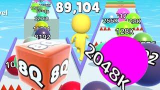 2048 | Jelly Run 2048 ( 8Q ) vs Push Harder 3D | Ball Run Infinity Satisfying Gameplay #ballgamezone