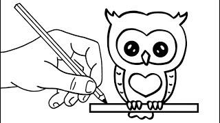 Рисунок СОВА / Как нарисовать СОВУ / Урок рисования для начинающих / How To Draw An Owl