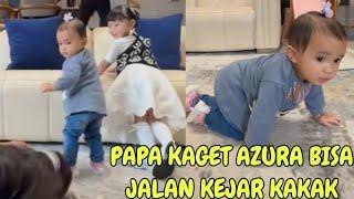 AMEENA AZURA LATIHAN JALAN BERDUA !! PAPA KAGET AZURA BISA LARI