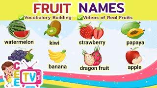 Learning Fruit Names | Basic English Vocabulary Words for Toddlers, Preschool and Kindergarten Kids