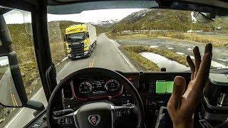 POV Driving Scania S520 - Bjørnfjell, snow in June?!