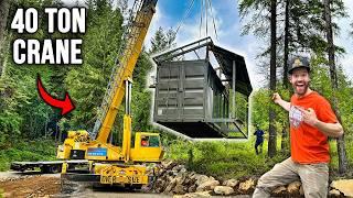 Moving Our Finished Container Home with a MASSIVE Crane