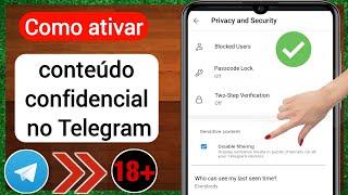 Como ativar conteúdo confidencial no Telegram -iPhone | Habilitar conteúdo confidencial no Telegram