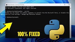 Python was not found run without arguments to install from the Microsoft Store - How to Fix Error 