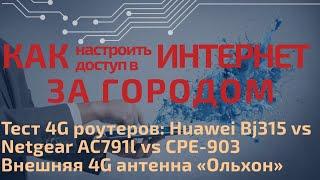 Тест 4G роутеров : Huawei B315 vs Netgear AC791l vs CPE-903. Внешняя 4G антенна "Ольхон".