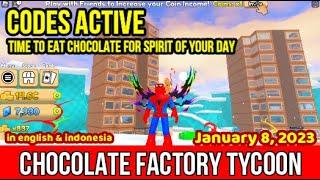 All CODES Chocolate Factory Tycoon ROBLOX January 8, 2023