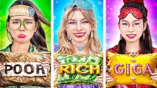 Poor Emerald Vs Rich Diamond Vs Giga Rich Ruby Girl At Sleepover Party! Who Is The Best?