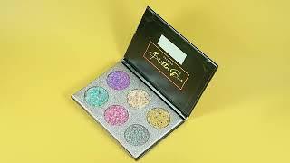 8-color private label shimmer glitter cosmetic high pigmented eyeshadow palette