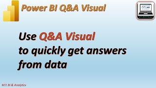 Power BI Q&A Visual: Use Q&A visual to quickly get answers from data