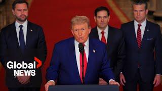Trump says Iran “must now make peace” or face additional US strikes | FULL