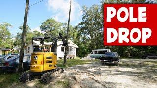 Utility Pole Came Down Harder than Expected