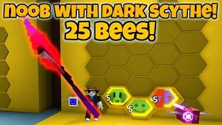 Noob With Dark Scythe! Gets 50 Bees in 2 Hours! (Bee Swarm Simulator)