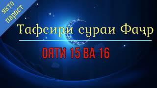 Тафсири сураи фачр ояти 15 ва 16 устод Абу Хафса