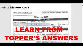 Ishia Kishore's ANSWER WRITING | MAINS REVISION | LEARN FROM TOPPERS | UPSC CSE MAINS 2024