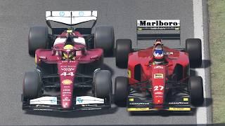 Lewis Hamilton vs Jean Alesi | 2025 Ferrari SF-25 vs 1994 Ferrari 412 T1 at Monza