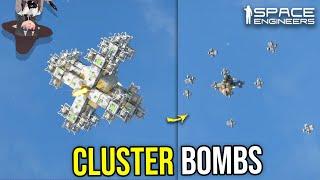 Smart Cluster Bombs Missile Tested Versus Ground Base, Space Engineers