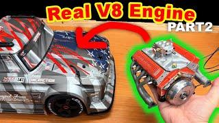 Real V8 Engine in Toy Car - part 2