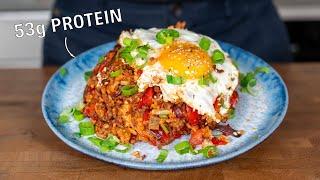 Korean Fried Rice With 53g Of Protein Made In 20 Minutes