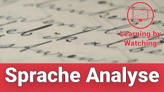 Sprache analysieren - Deutsch!