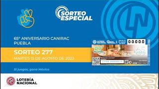 Sorteo Especial No. 277 Conmemorando el "65° Aniversario de la CANIRAC. Puebla"