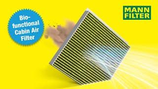 What are the benefits of biofunctional cabin air filters from MANN-FILTER?