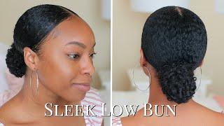 HOW TO | SLEEK LOW BUN ON SHORT NATURAL HAIR | TIPS & TRICKS TO SLICK DOWN THICK CURLY HAIR!!