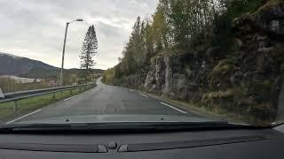 Driving my Car from  Skjerstad to Misvær North of Norway over The Arctic Circle . click suscribe