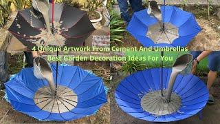 4 Unique Artwork From Cement And Umbrellas, Best Garden Decoration Ideas For You