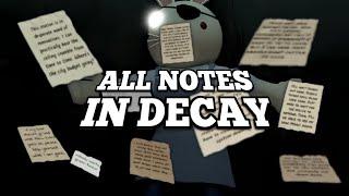 ALL NOTES FOUND IN PIGGY DECAY! / SHOWCASE! [PIGGY]