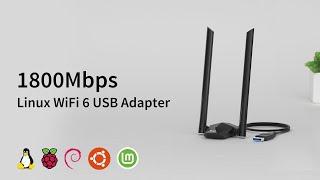 BrosTrend 1800Mbps Linux Compatible WiFi 6 USB Adapter, Long Range Connection, Unleash WiFi 6 Power