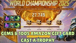 Lords Mobile - Free 2k gems and 100$ Amazon gift card | World Championship | cast a trophy