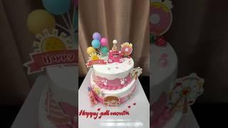 Modern Two-Tier Pink and White Birthday Cake Decoration Ideas