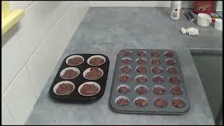 how to make double chocolate mini muffins and decorate as toothless dragon