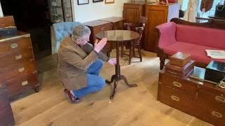 Antique Georgian Mahogany Campaign Tripod Table