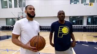 Cory Joseph and his father, David, play a game of 'Pig'