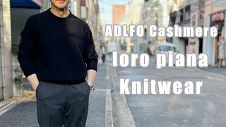 ルーツ冬の定番！ ADLFO Cashmere アドルフォ カシミア ロロピアーナカシミアニット 最高品質のカシミヤニット rootweb hiroshima ルーツウェブ 広島