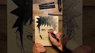 [ASMR] Drawing OBITO On WOOD ️  - Naruto Shippuden #satisfying #shorts #asmr