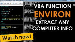 How to get any computer information like Computer Name, User Name, OS, APPData using VBA