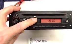 Renault car stereo - code entry instructions