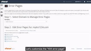 How to create custom error pages in cPanel