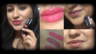 NYX Matte Lipstick Lip Swatches & Review/ Giveaway Announcement