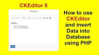 How to use CKEditor 5 and save data into database using PHP || CKEditor integration with Source Code