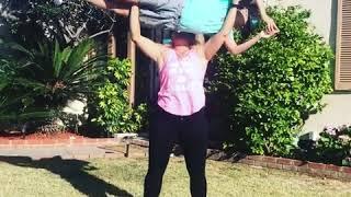 #liftaguychallenge #liftandcarry #strongmom  muscular mom lift and carry her sone overhead easily 