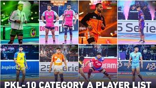 Pro Kabaddi Season 10 Auction Category A Player List | Dk Sports Club