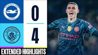 Brighton 0-4 Man City | De Bruyne, Foden (2), Alvarez goals! | EXTENDED HIGHLIGHTS | 23/24