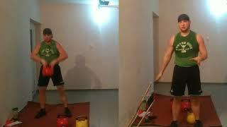 #КроссфитКомплекс "БРОНЕНОСЕЦ" с #гиря32кг от #ВетврачГиревик #kettlebellvet #тренировкиДома #вызов