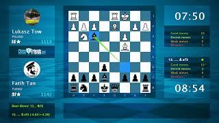 Chess Game Analysis: Lukasz Tow - Fatih Tan, 0-1 (By ChessFriends.com)