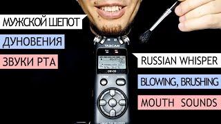 АСМР Мужской Шепот, Звуки Рта, Дуновения, Кисточка | ASMR Male Whispering in Russian, Mouth Sounds