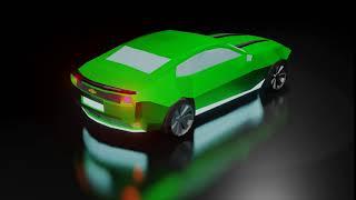 Low Poly Car With Glossy Green